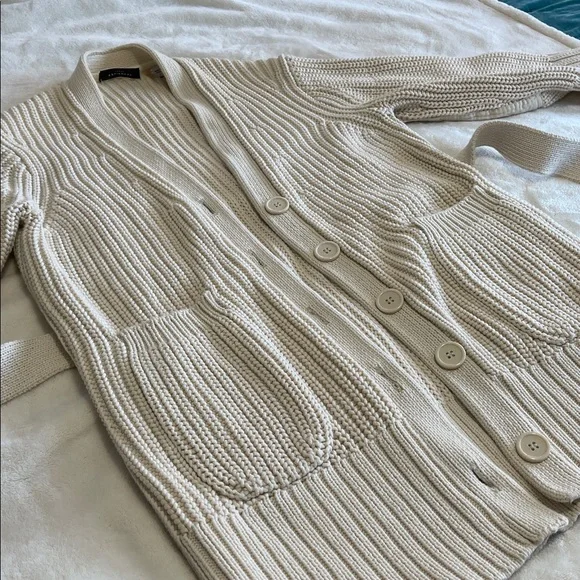 Equipment Cream Belted Cardigan Sweater - Picture 4 of 15